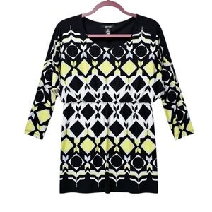 4/$20 Style & Co Petite Geometric Empire Waist Tunic Top Petite Small PS